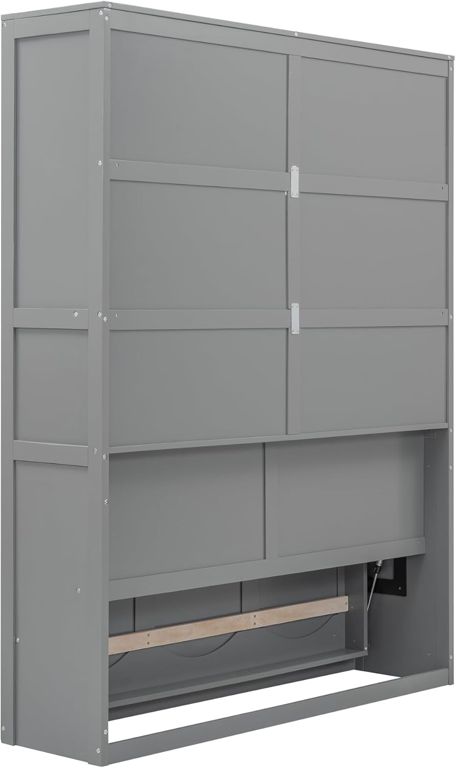 Queen Size Grey Wood Murphy Bed H653