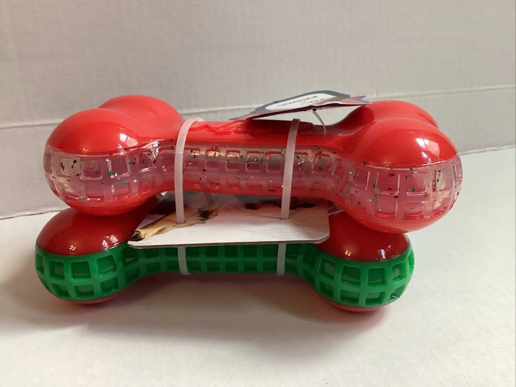 2-Pack Squeak Dog Toy Red/Green X654