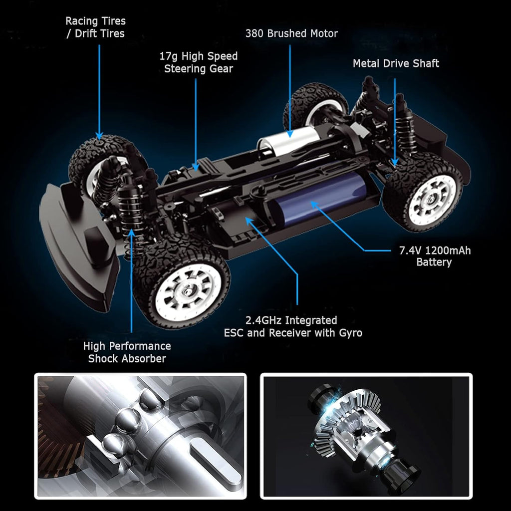 1:16 2.4G 4WD RC Drift Car 40KM/H Brushless Truck D299