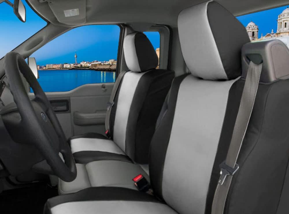 Custom Fit Neoprene Car Front Seat Covers Gray & Black P154