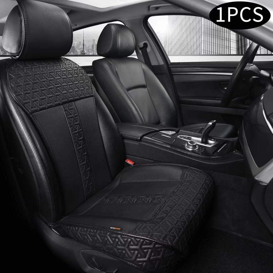 Leather PU Car Seat Cover Black 2PCS C72918