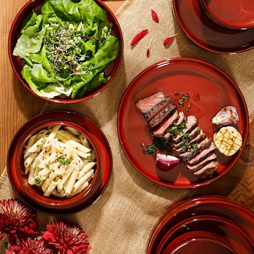 Amber Terracotta Reactive Glaze Dinnerware Set, Service for Four (16pcs) Y2090
