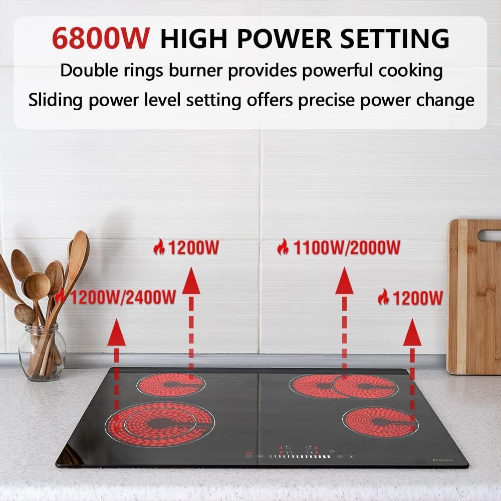 Electric Cooktop 30 inch 4 Burner Smoothtop Built in O1906
