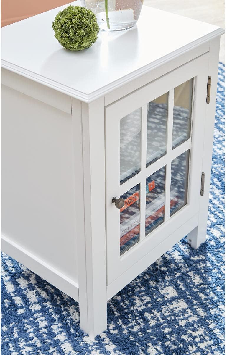 White Accent Cabinet End Table V927054