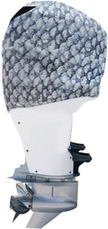 Grey Fish Scales Outboard Motor Cover with Side Vents T296