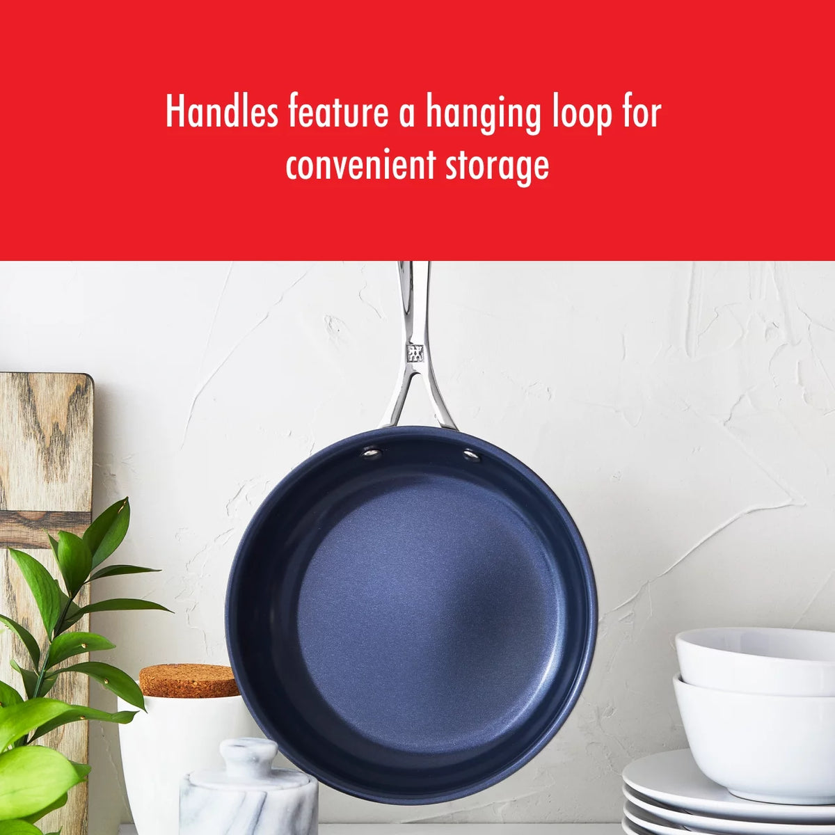 Stainless Steel Ceramic Nonstick Fry Pan with Lid D1274