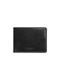 Black Leather Bifold Money Clip Card Case Q8844