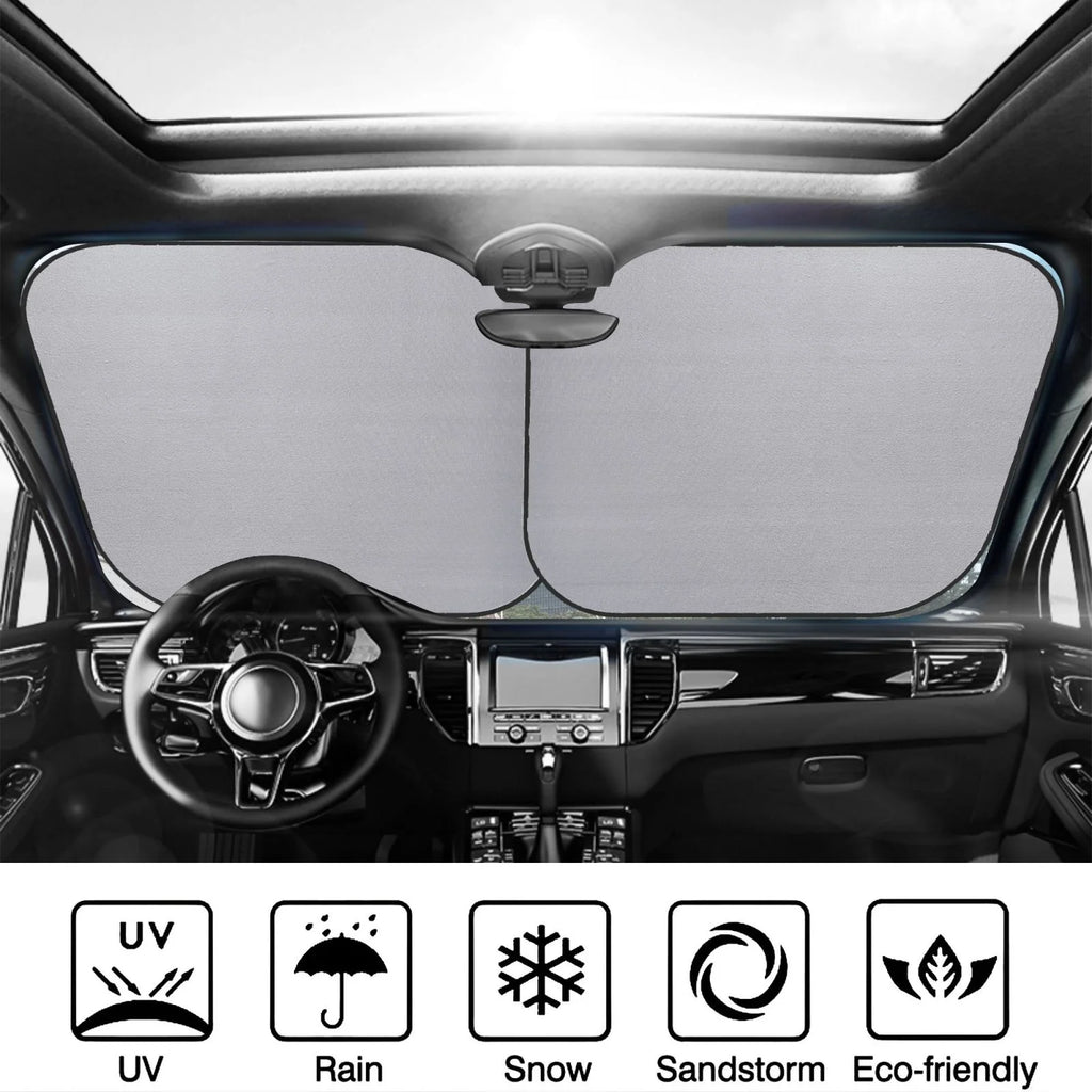 Foldable 2-Piece Car Front Window Sunshade W3181