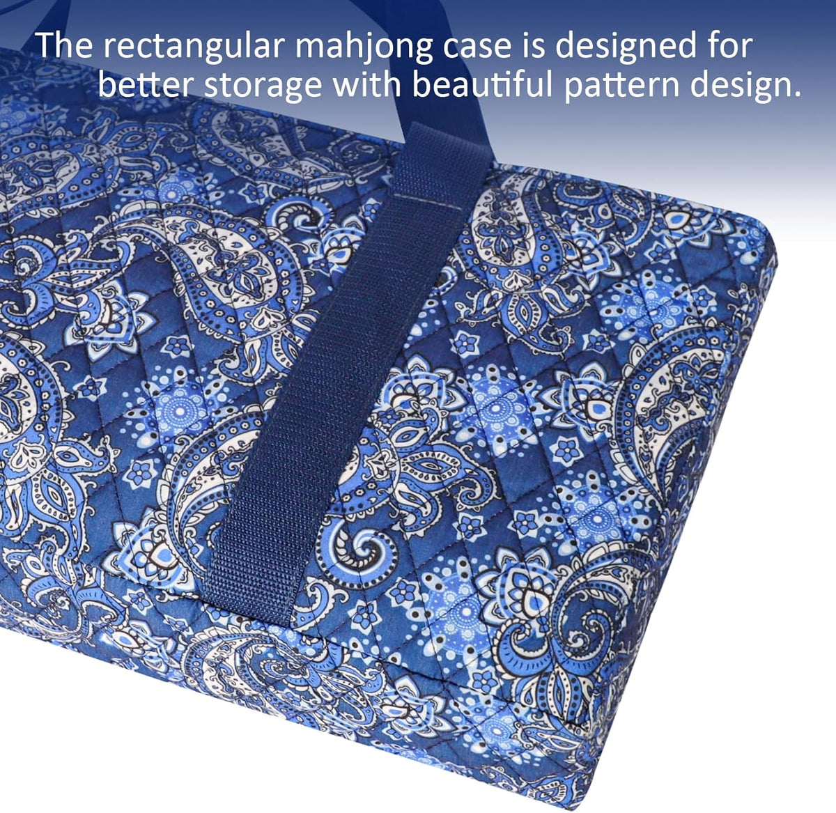166 Quality White Tiles Mahjong Game Set with Blue Printed Carrying Bag O481