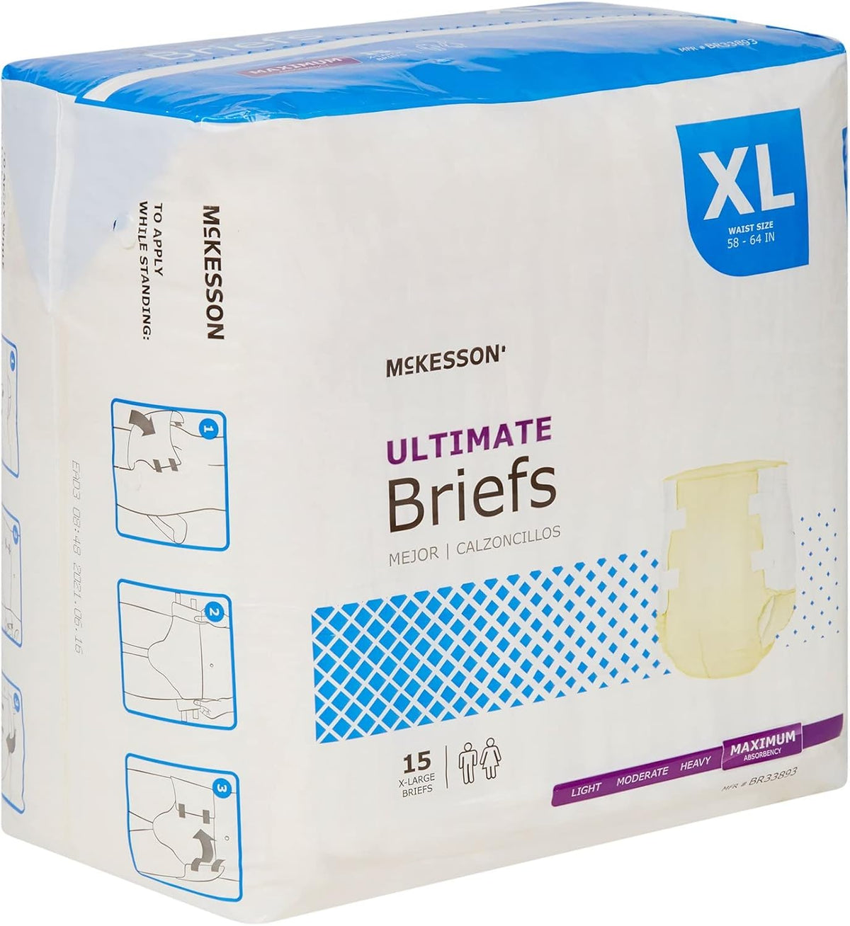 XL Maximum Absorbency Incontinence Briefs, 60 Total U365