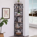 Rustic Brown 6 Tier Industrial Corner Shelf Unit W487