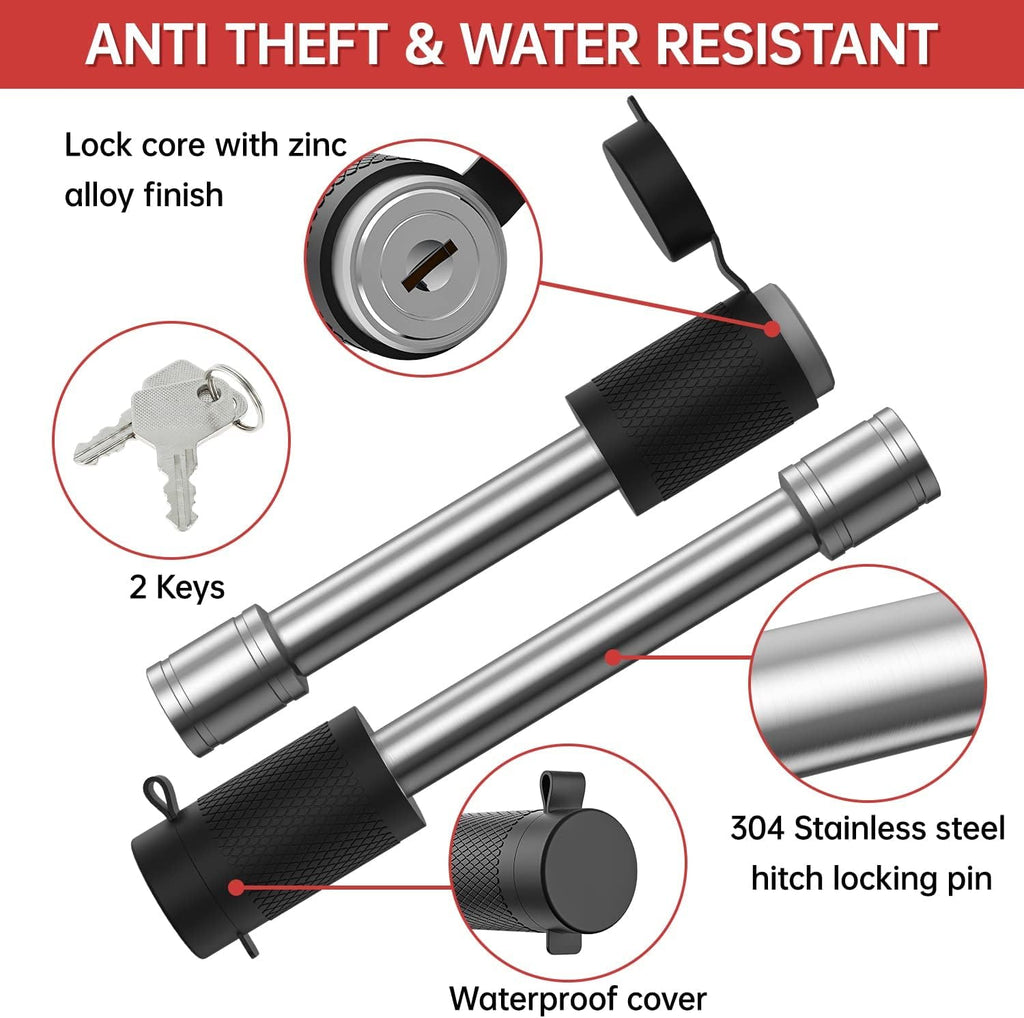 Adjustable Trailer Hitch Ball Mount, 8 Inch Drop, 2.5 Inch Receiver, 18,500 LBS GTW, Forged Aluminum Shank, Dual Balls V1347