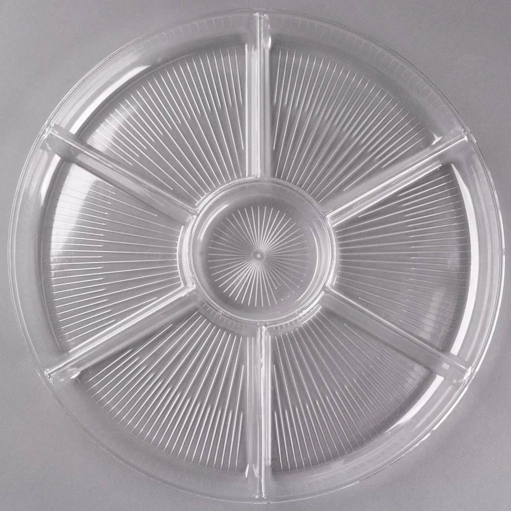 Clear Plastic 7-Compartment Tray - 12/Case X2003