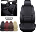 Black Faux Leather Car Seat Covers Front Pair L49393
