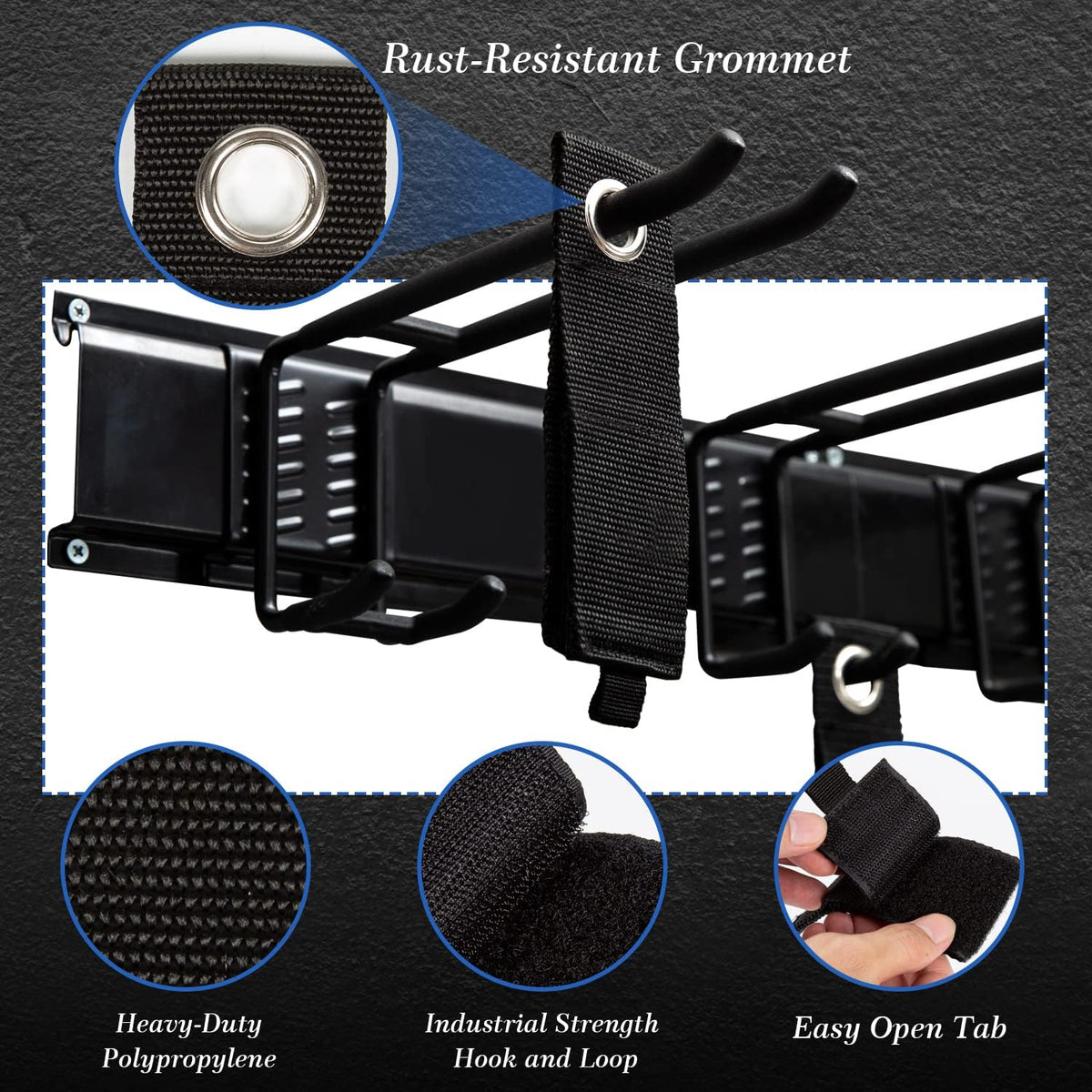 Heavy Duty Steel Tool Storage Rack with Wall Hooks Pack of 2 E74592