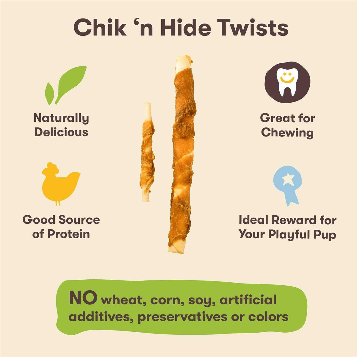Chicken Hide Twists Dog Treats B97796