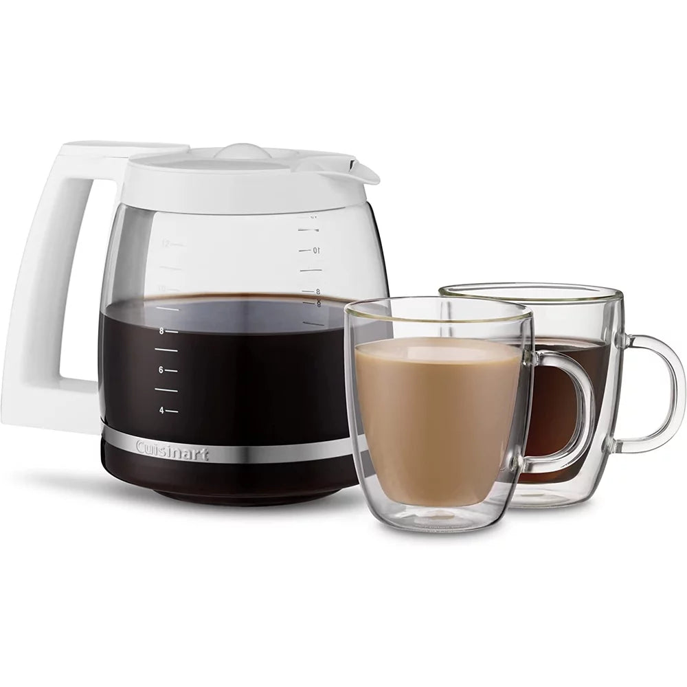12-Cup Coffeemaker and Single-Serve Brewer, White Bundle with 4 Pack Reusable Stainless Steel Ice Cubes M67582