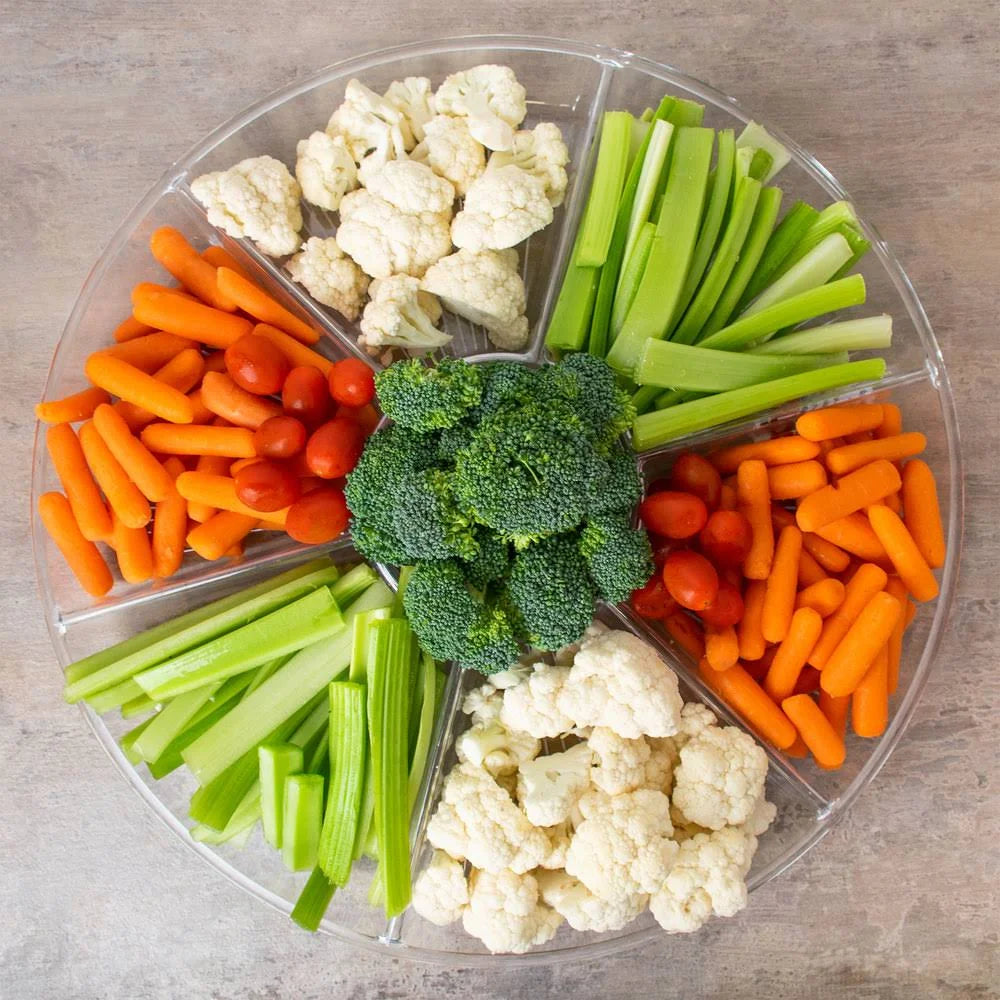 Clear Plastic 7-Compartment Tray - 12/Case X2003