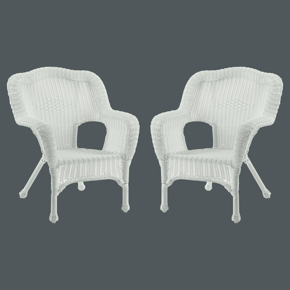 Resin Wicker Patio Chairs Set of 2 G4461