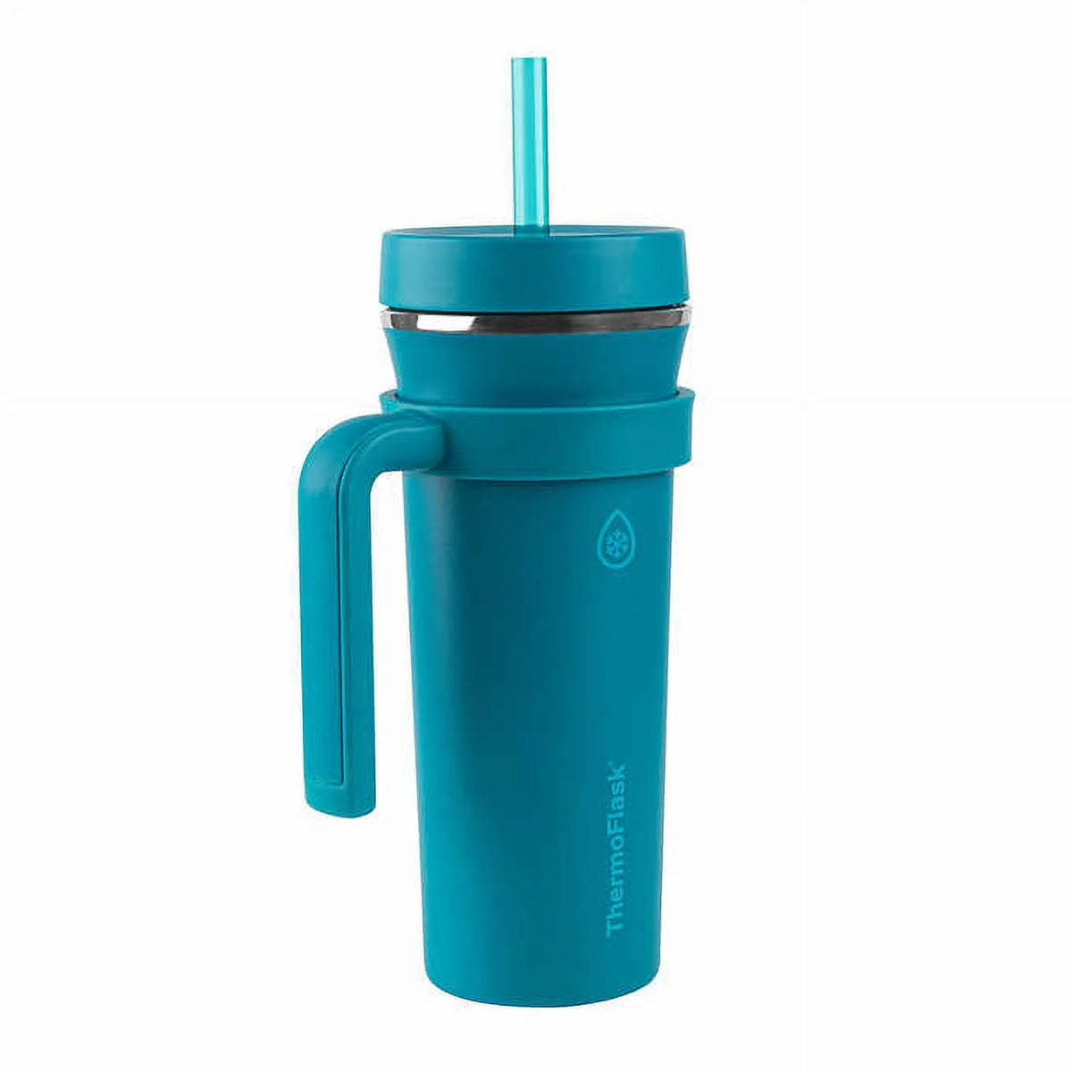 32oz Insulated Straw Tumbler with Handles, 2-pack (Teal & Grey) L78997