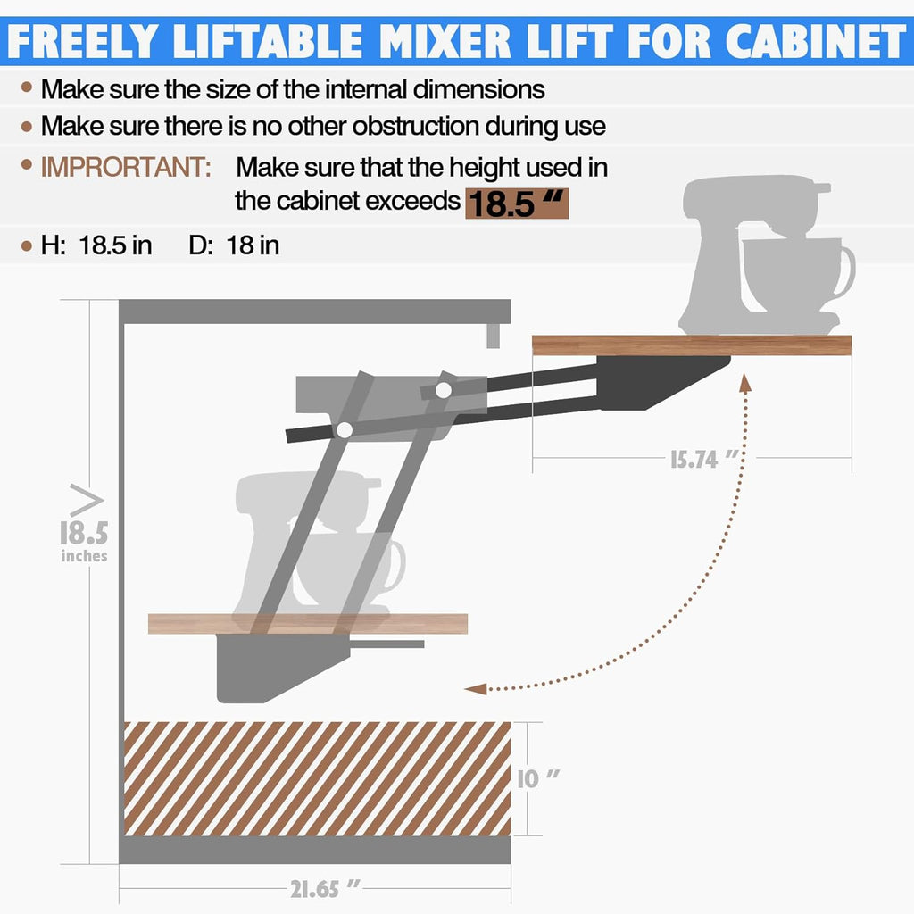 Appliance Lift with Soft-Close, Zinc Finish P366