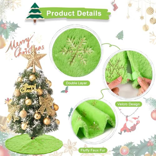 White 36 Inches Faux Fur Christmas Tree Skirt U356381