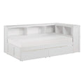 White 5-Shelf Wood Twin Corner Bed E29889
