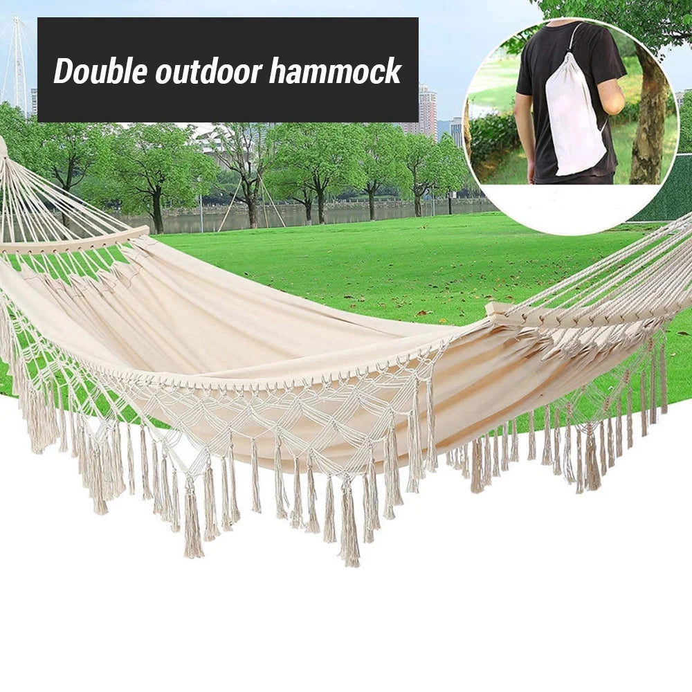 Double Macrame Hammock Swing Bed M3434