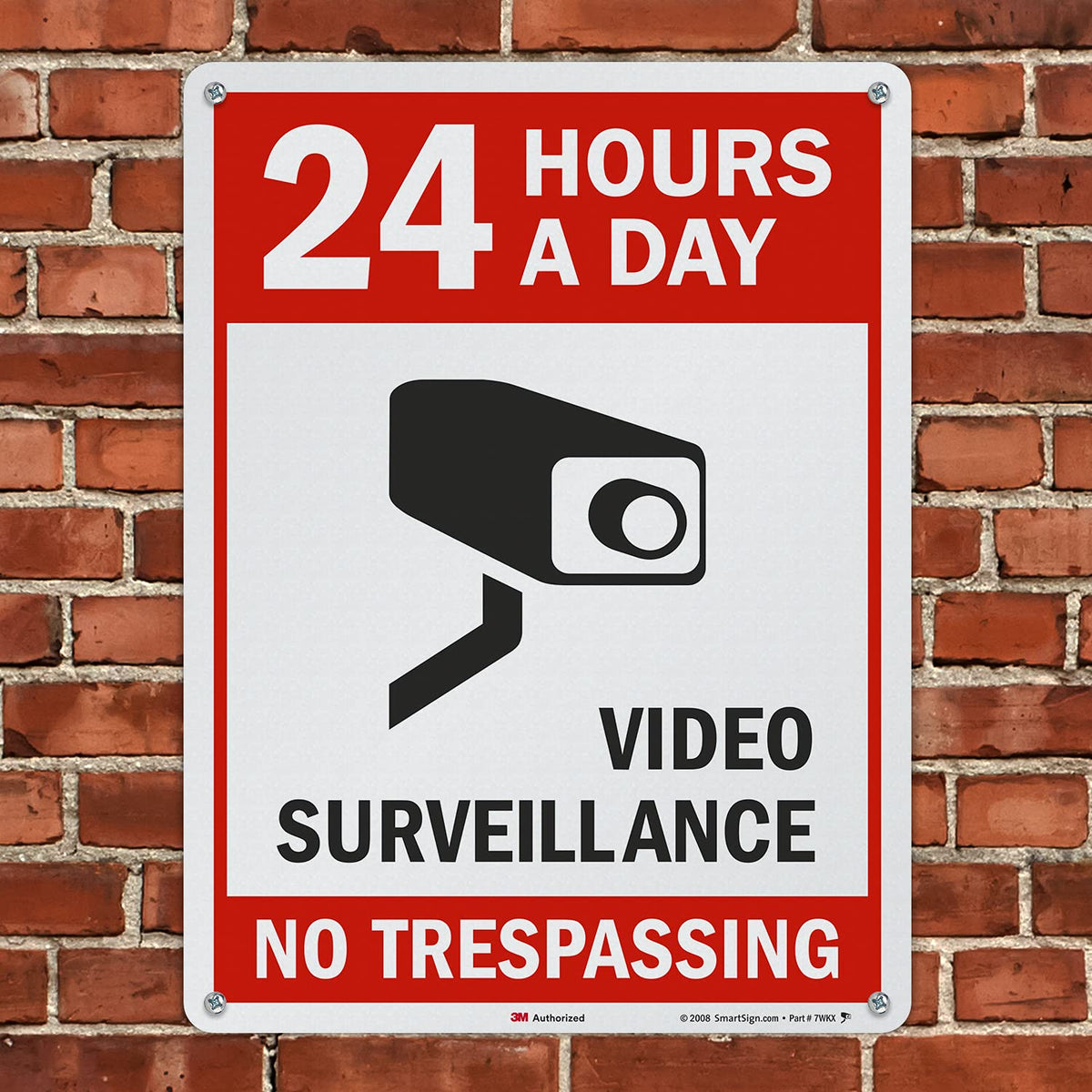 24 x 18 inch Metal Sign, 80 mil Aluminum, Red, Black and White, Pack of 2 V8251