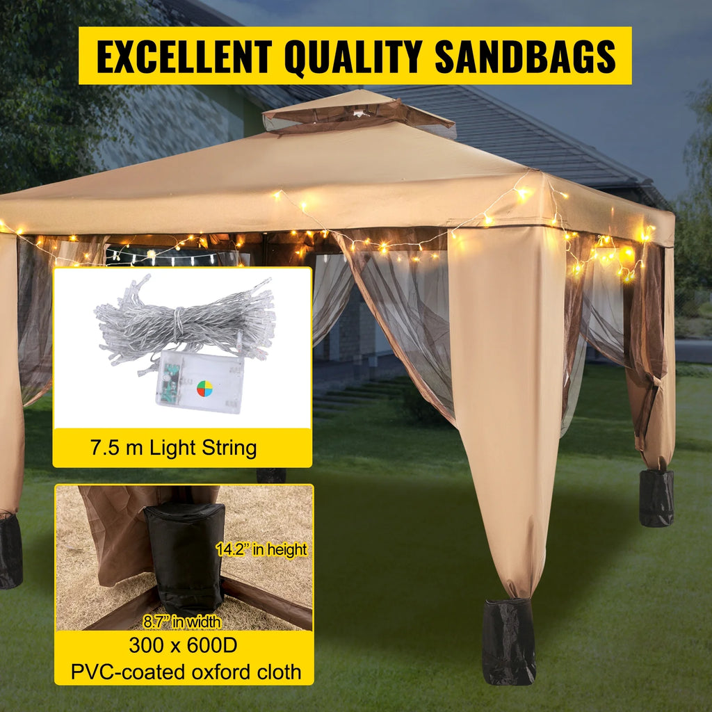 Gold and Brown Pop-up Gazebo W103