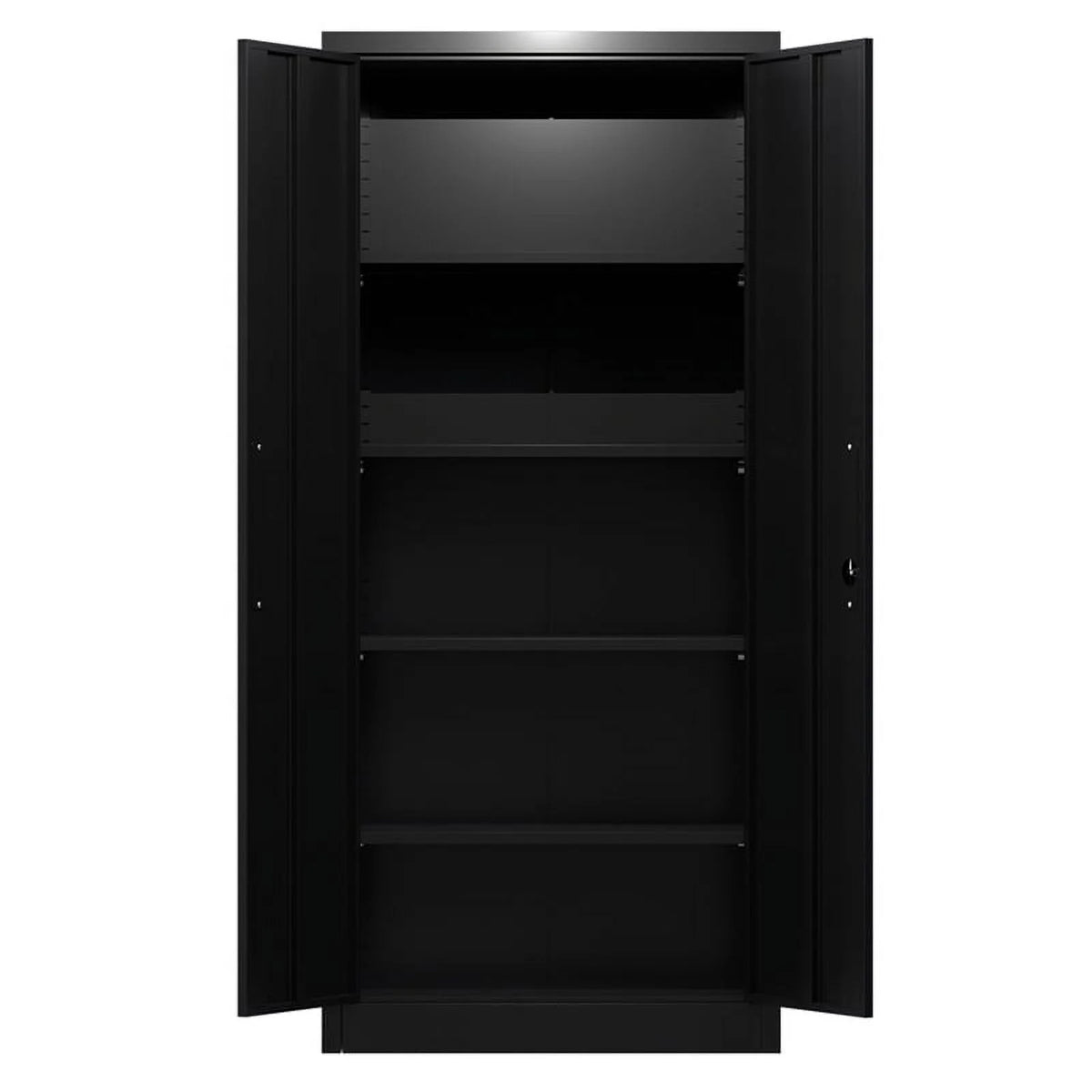 Black Metal Garage Storage Cabinet with Doors and Lock H8994