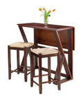 3-Pc Drop Leaf High Table with 2 Rush Seat Stools K499960