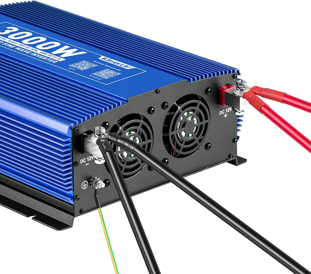 3000W Power Inverter DC12V to 110V AC Car Inverter with 4AC Outlets 2USB Port A553941