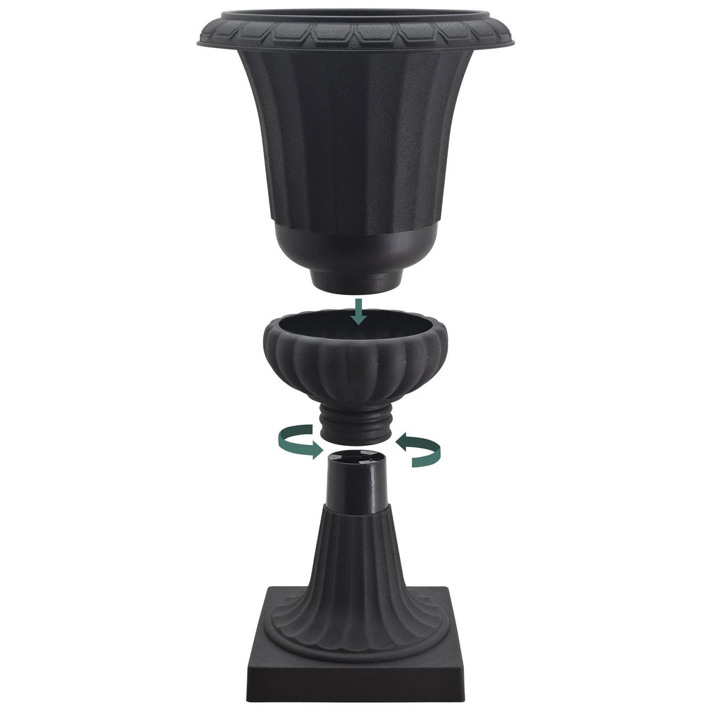 Black Plastic Urn, Pack of 2 C181