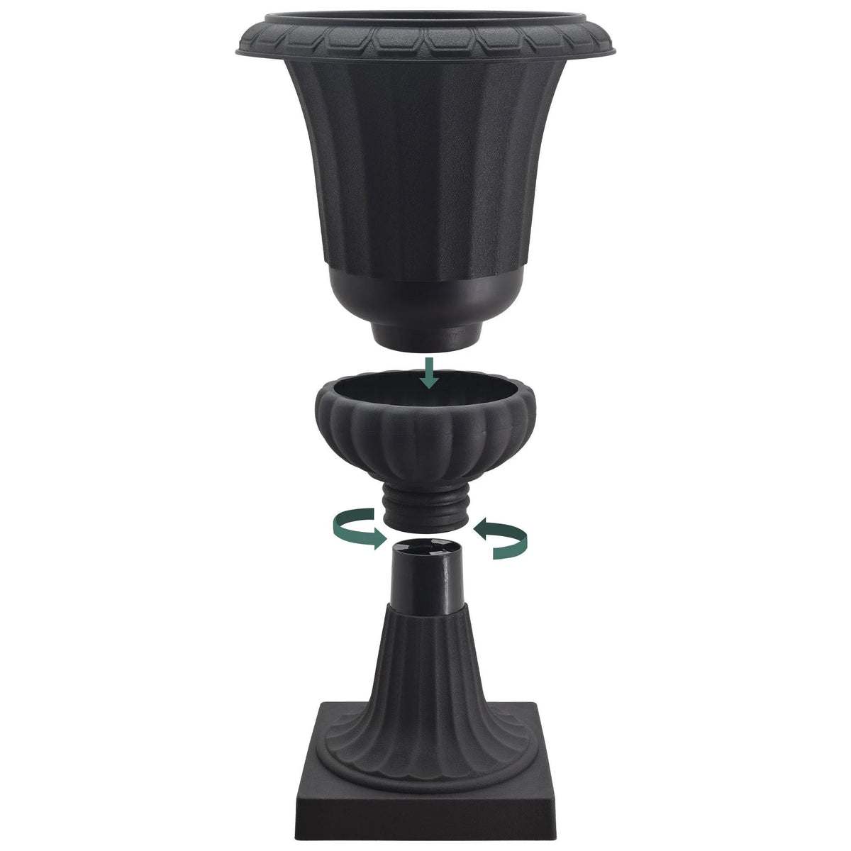 Black Plastic Urn, Pack of 2 C181