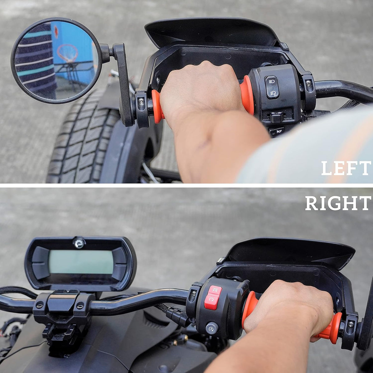 Black Plastic Handguards Wind Deflector Kit 2PCS I554