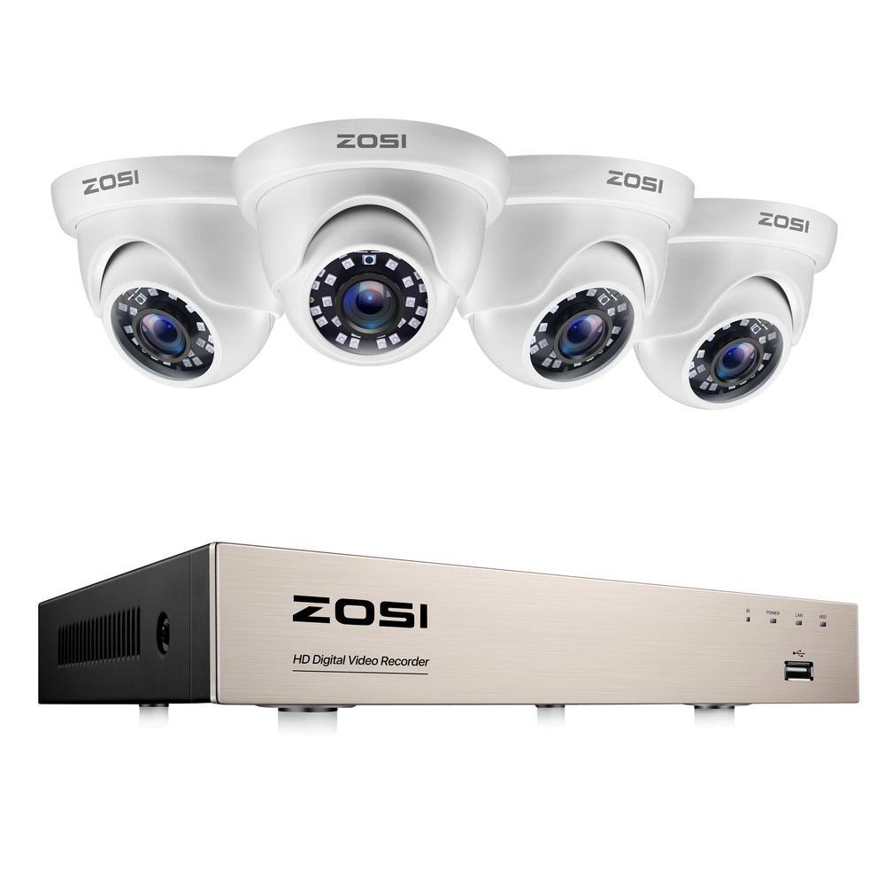 8-Channel 1080p DVR Security Camera System with 4 Wired Dome Cameras X671