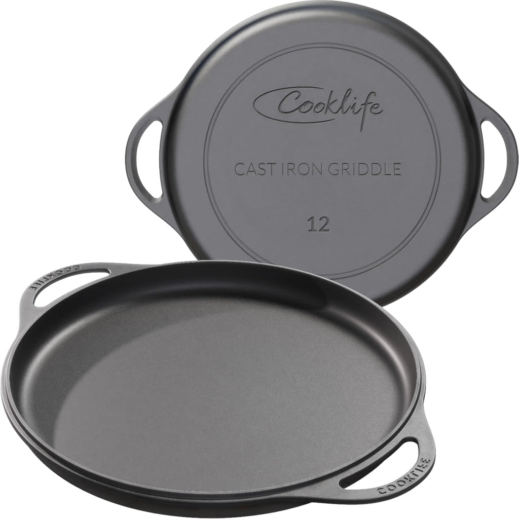 12 Inch Round Pre-Seasoned Cast Iron Griddle R954628