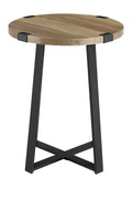 Rustic Oak Round Side Table V764