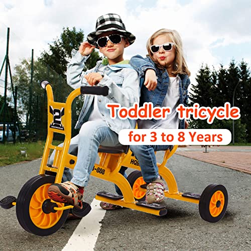 Kids Tricycle with Passenger Seat, Inflation-Free Rubber Wheels U894