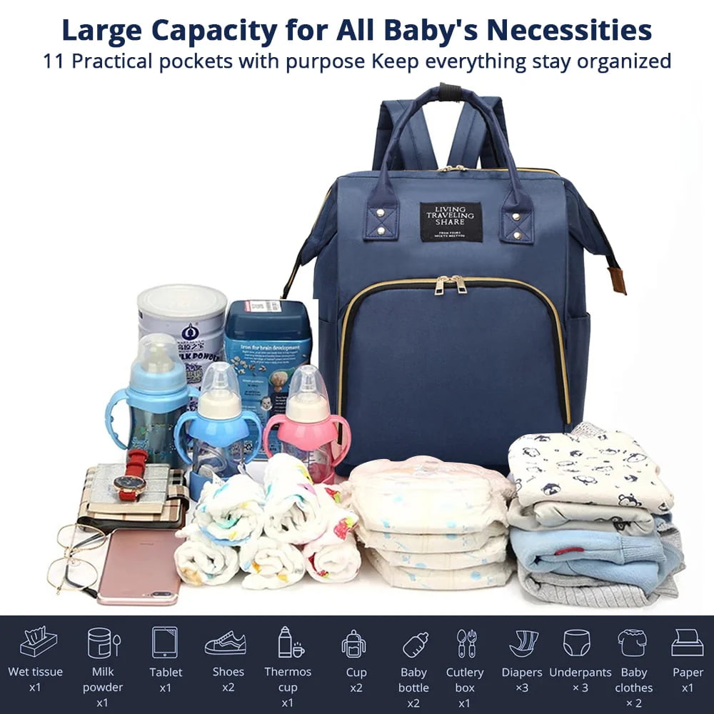 Diaper Bag Backpack with Insulated Pockets I4686