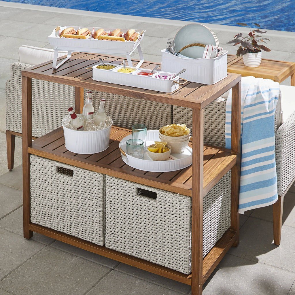 Gray Steel Outdoor Console Table B3582