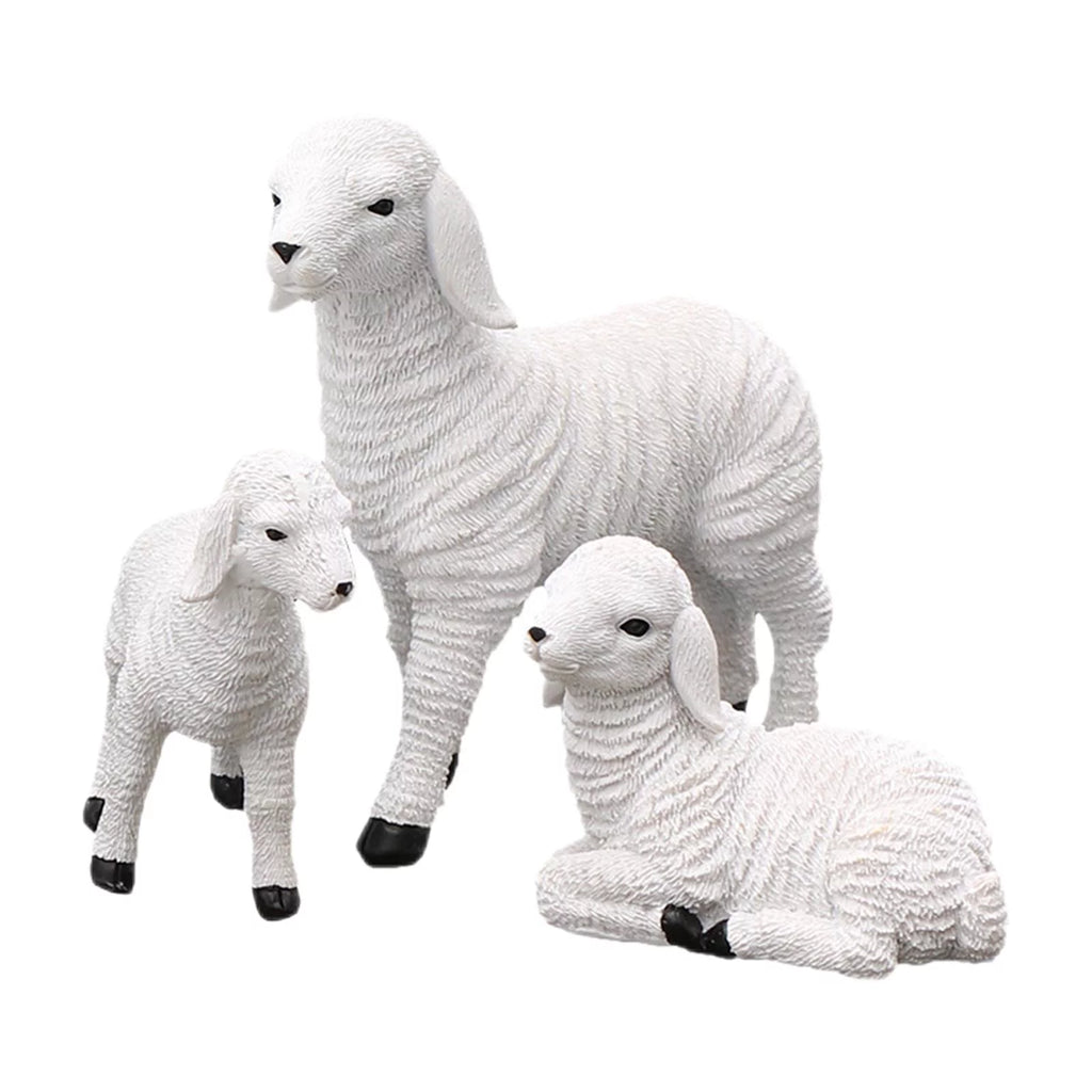 Set of 2 Resin Lamb Figurine Decoration C421368