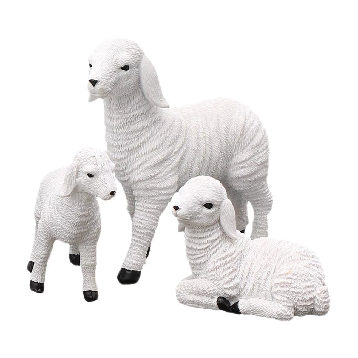 Set of 2 Resin Lamb Figurine Decoration C421368