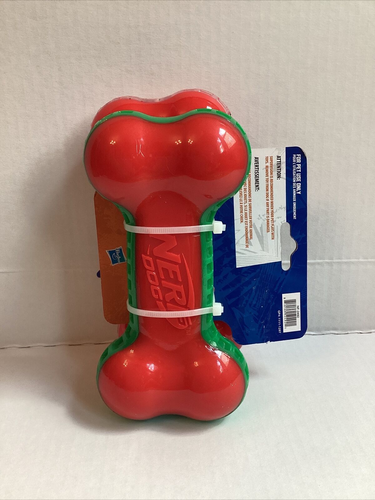 2-Pack Squeak Dog Toy Red/Green X654
