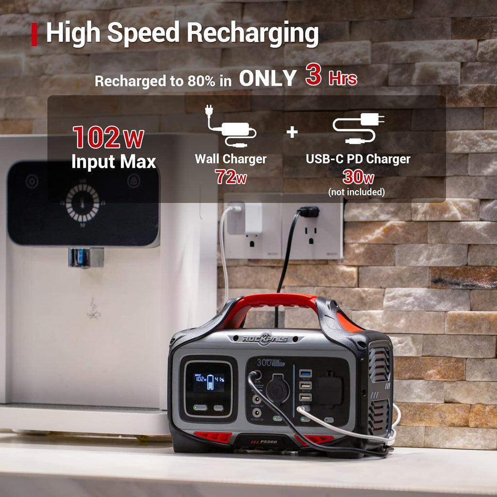 300W Portable Power Station 280wh Solar Generator with 110V AC Outlet G76265
