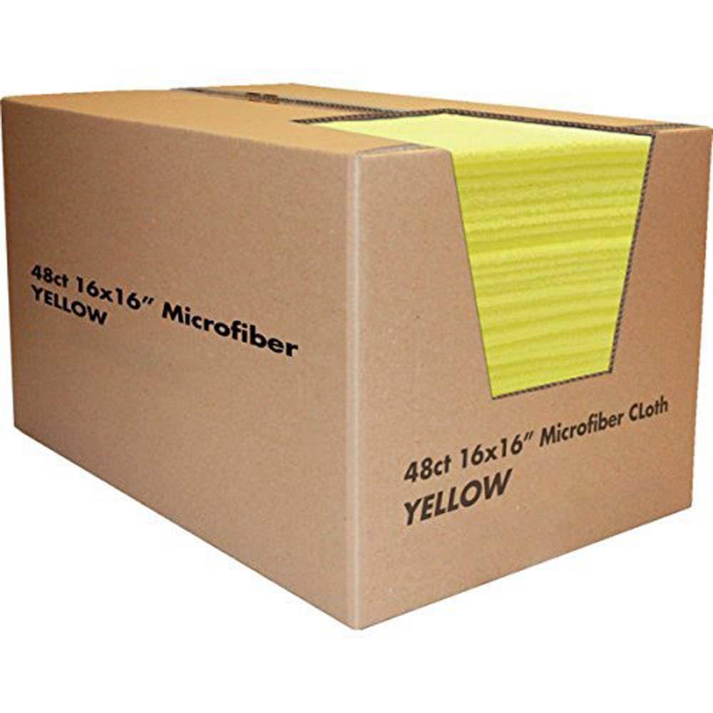 Yellow Microfiber Cleaning Towel 48-Pack D322