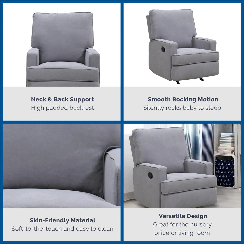 Beige Chenille Rocker Recliner Chair N11057