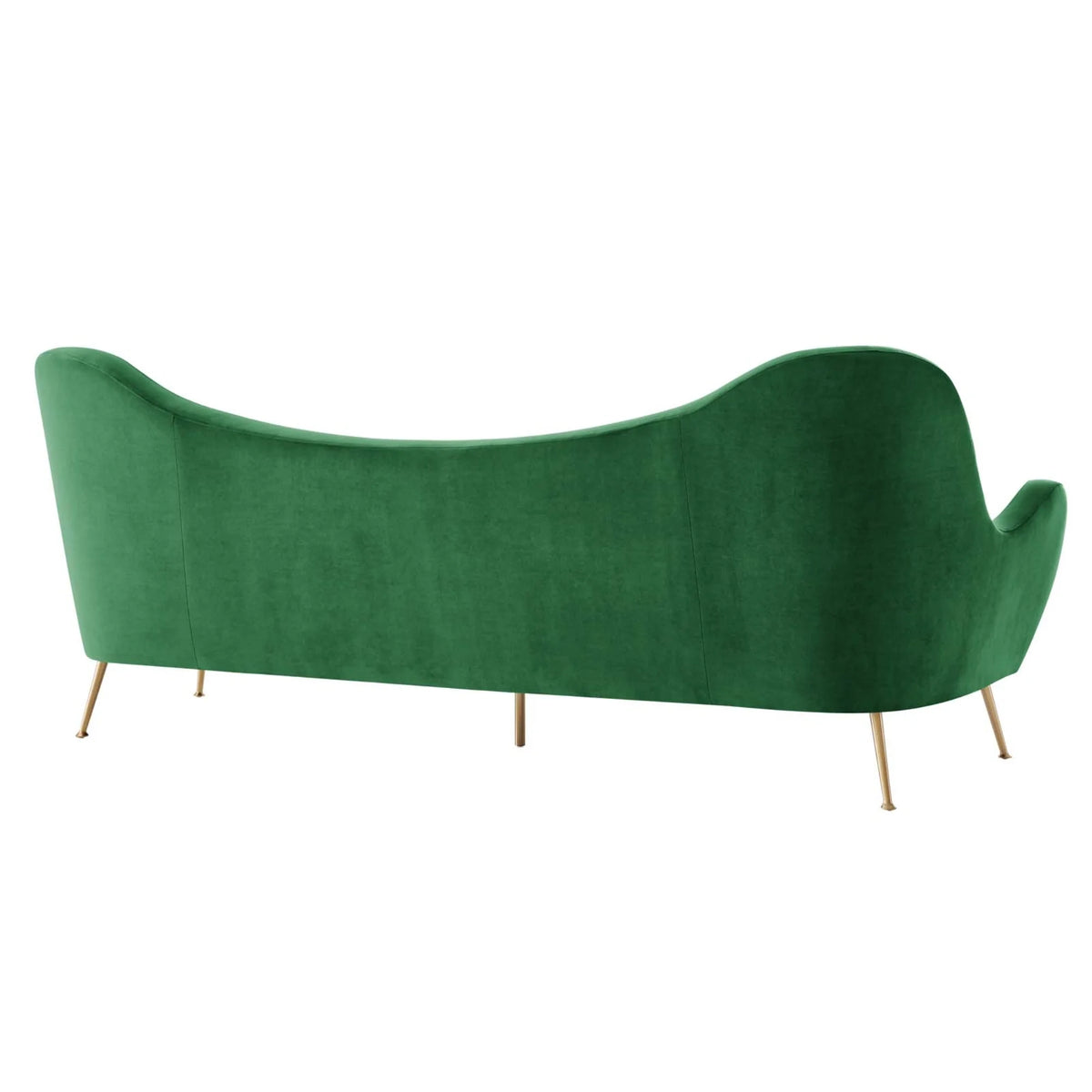Velvet and Stainless Steel Sofa in Emerald Green Q266