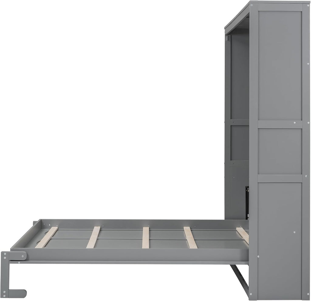 Queen Size Grey Wood Murphy Bed H653